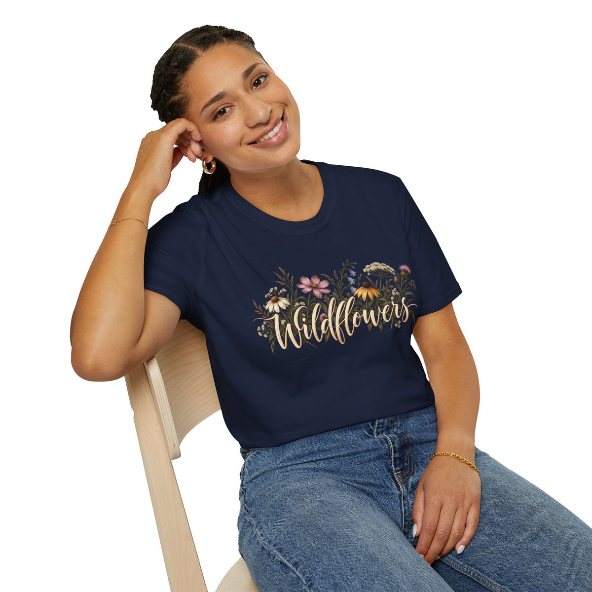 Unbound Mismatched Wildflowers T-Shirt – Floral Boho Nature Lover Design