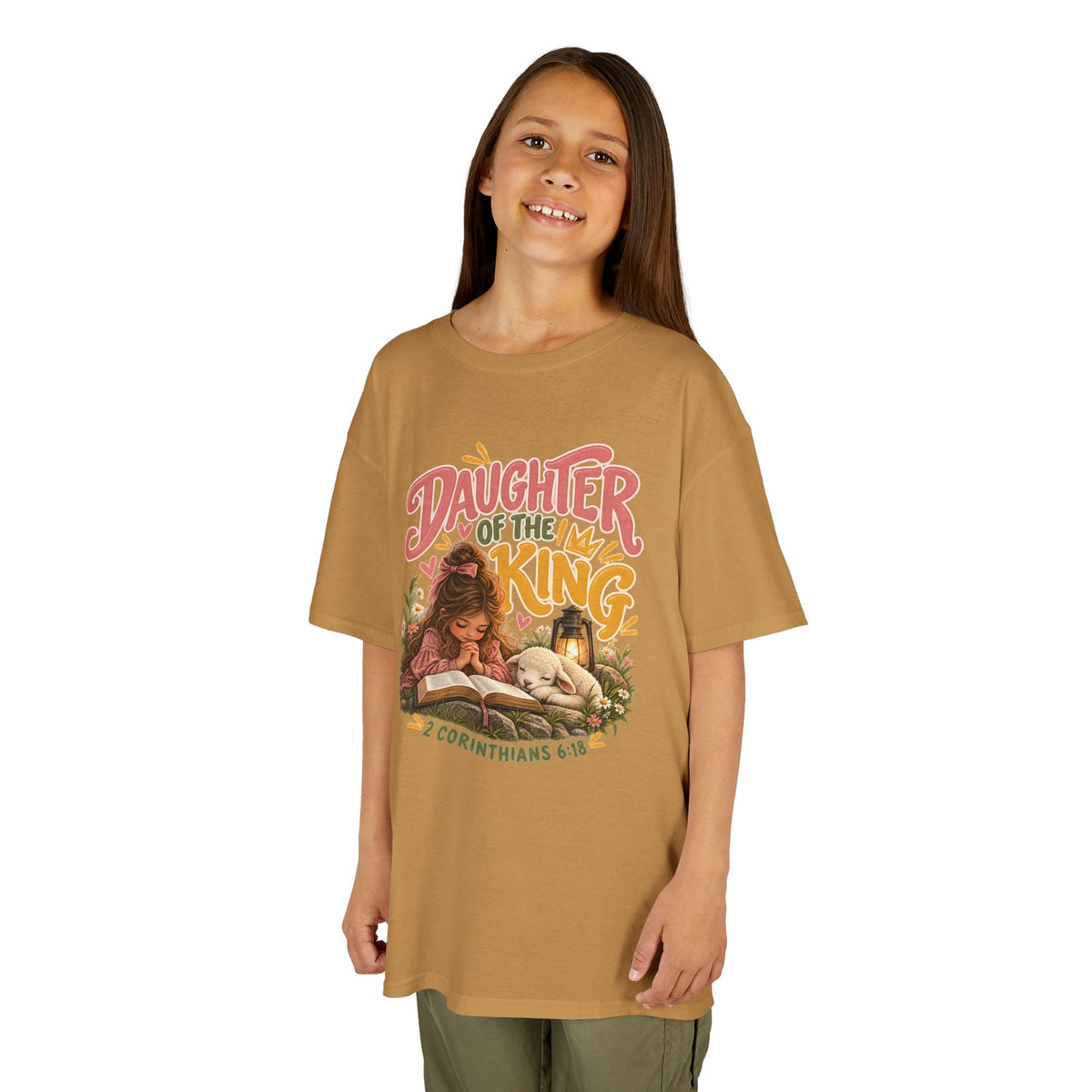 Daughter of the King - Brunette Kids Christian T-Shirt