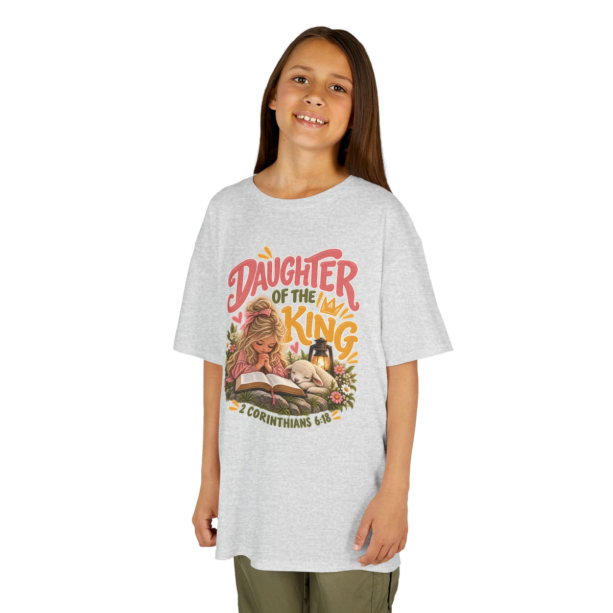 Daughter of the King Kids T-Shirt Blonde – Christian 2 Corinthians 6:18 Design
