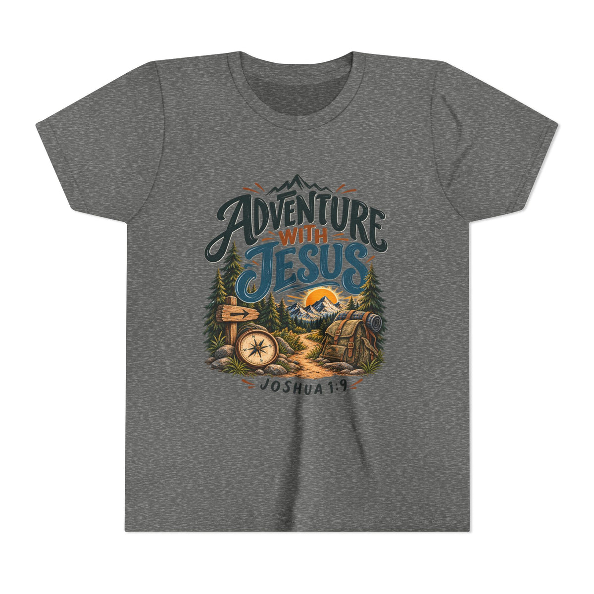 Adventure with Jesus Youth/ Kids T-Shirt – Joshua 19:2 Christian Outdoor Tee