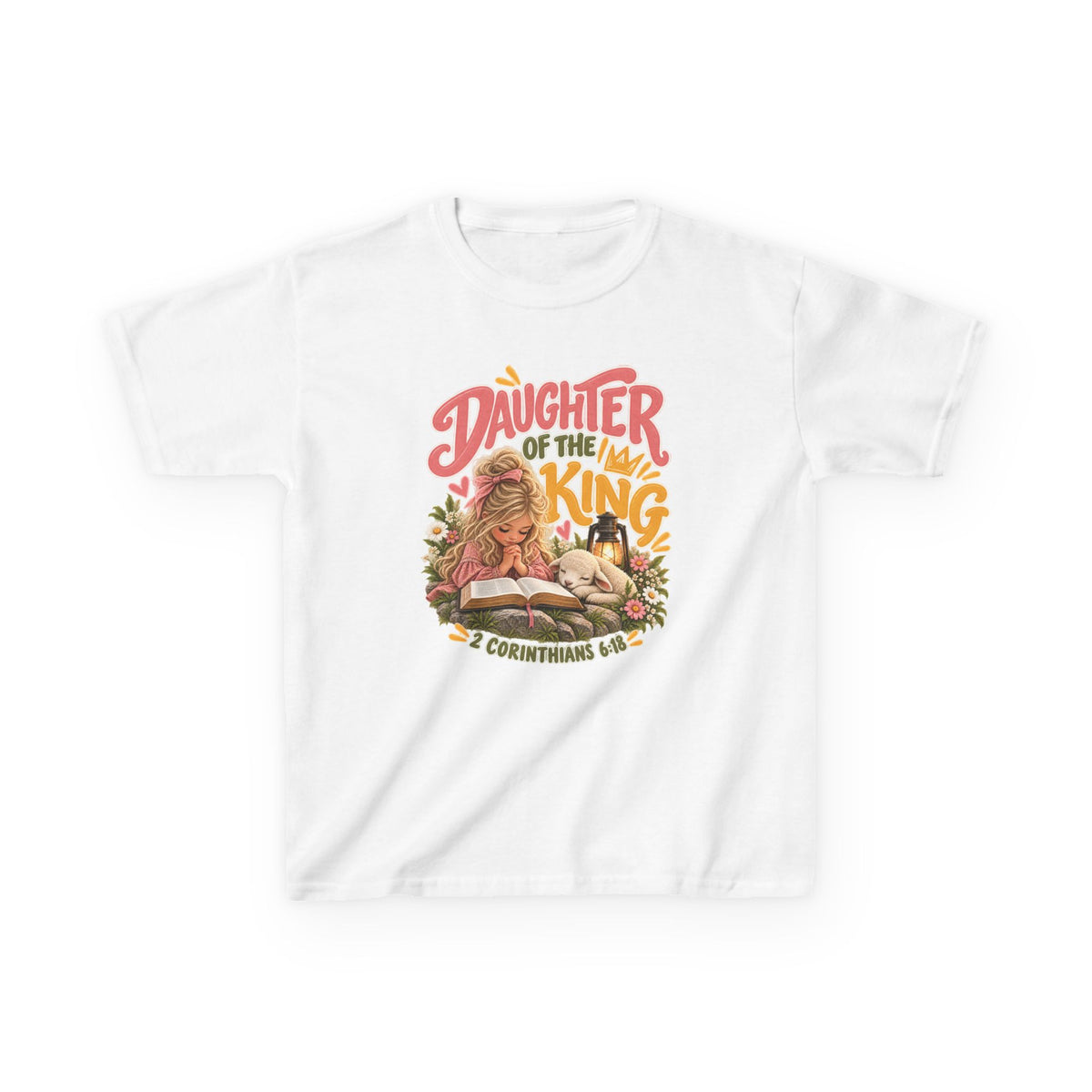 Daughter of the King Kids T-Shirt Blonde – Christian 2 Corinthians 6:18 Design