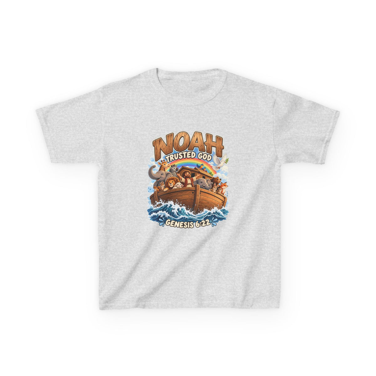 Noah Trusted God Kids Tee – Genesis 6:22 Bible Shirt