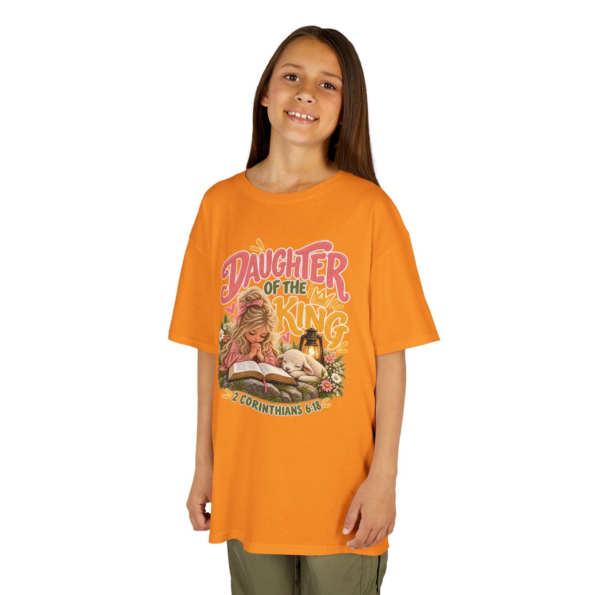 Daughter of the King Kids T-Shirt Blonde – Christian 2 Corinthians 6:18 Design