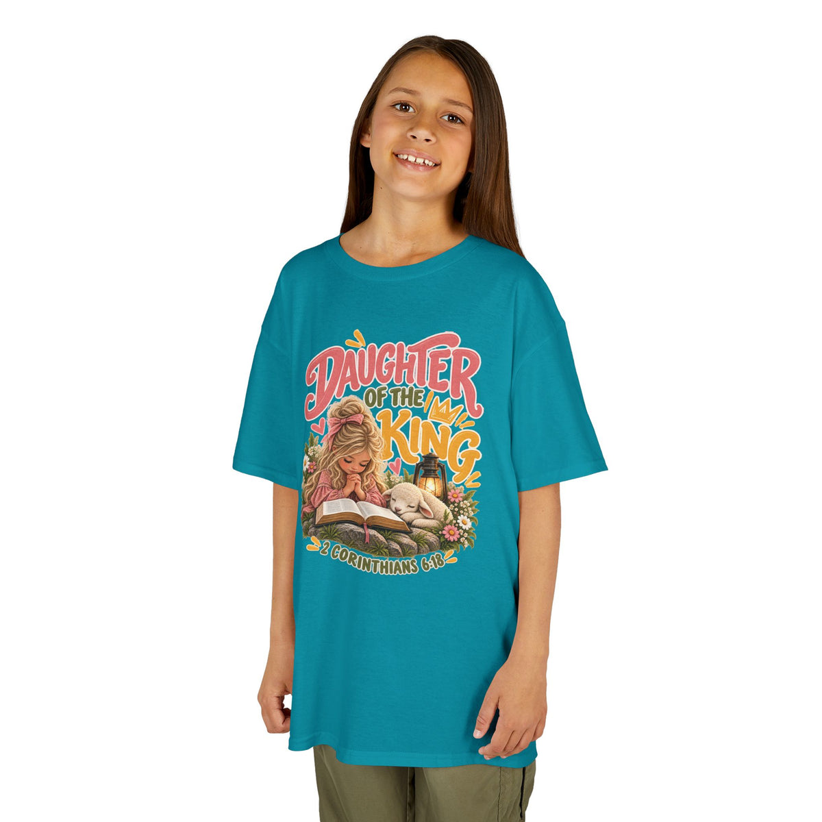 Daughter of the King Kids T-Shirt Blonde – Christian 2 Corinthians 6:18 Design
