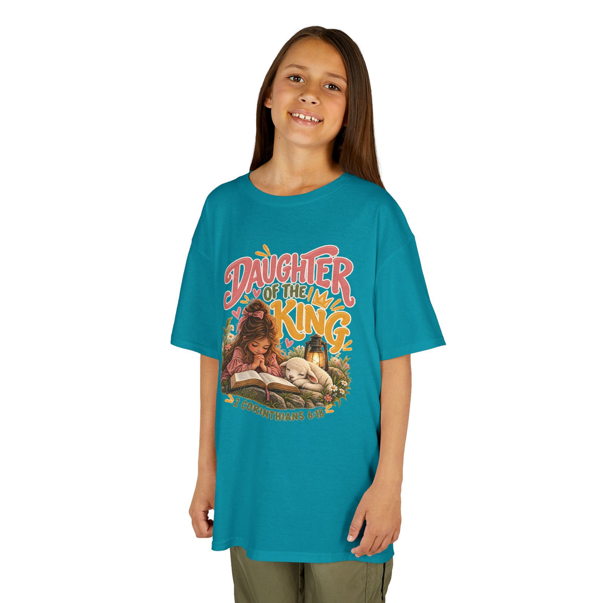Daughter of the King - Brunette Kids Christian T-Shirt