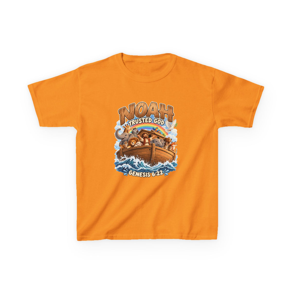 Noah Trusted God Kids Tee – Genesis 6:22 Bible Shirt