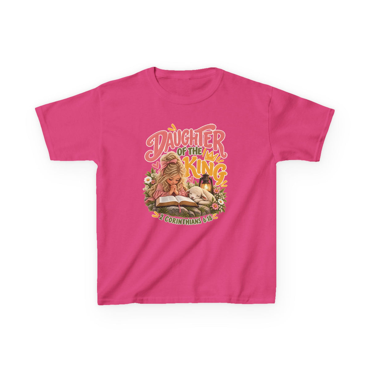 Daughter of the King Kids T-Shirt Blonde – Christian 2 Corinthians 6:18 Design