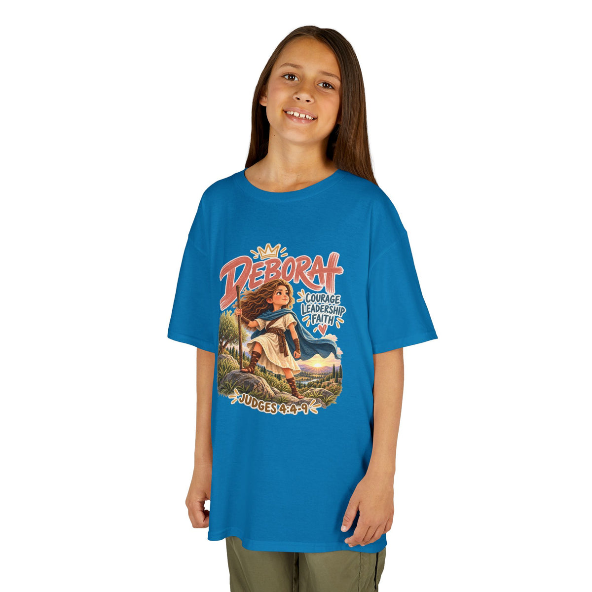 Kids Deborah Courage, Strength & Hope Christian Graphic T-Shirt