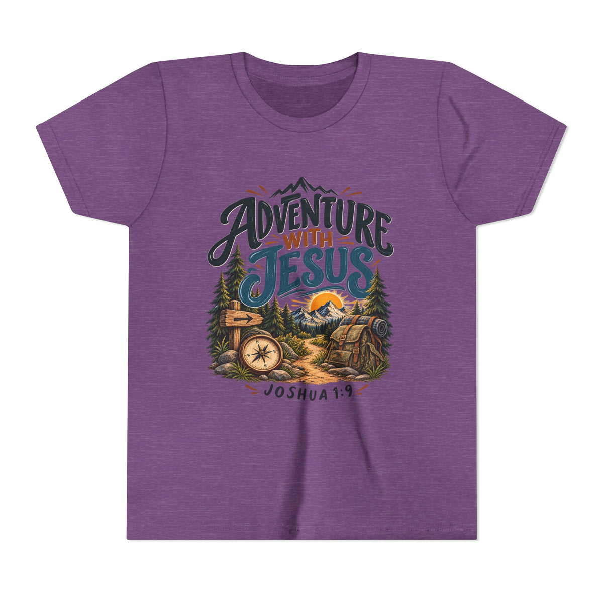 Adventure with Jesus Youth/ Kids T-Shirt – Joshua 19:2 Christian Outdoor Tee