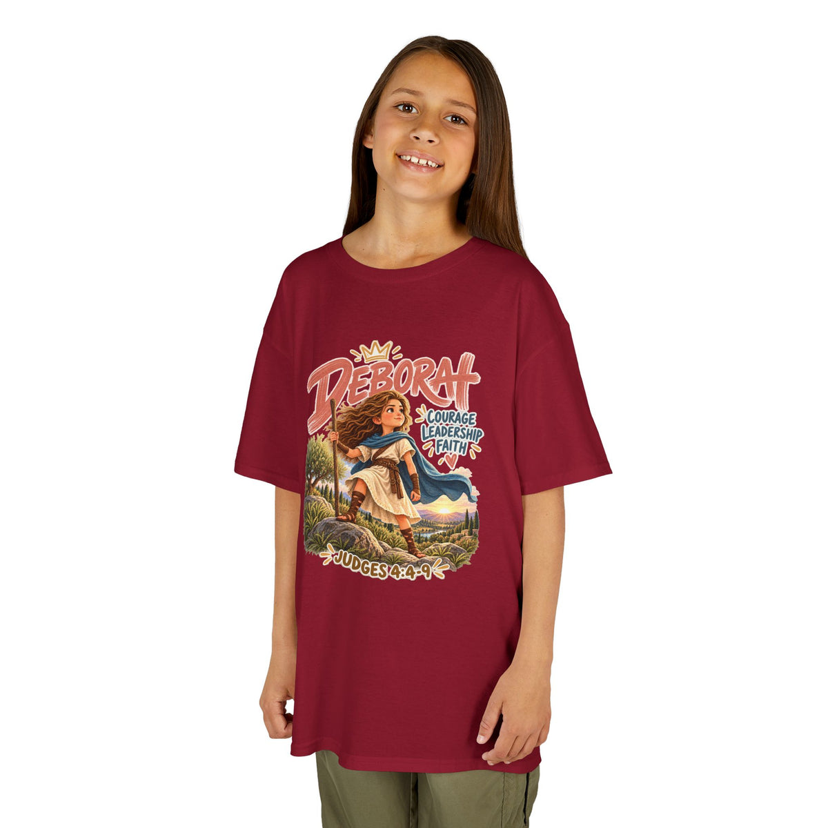 Kids Deborah Courage, Strength & Hope Christian Graphic T-Shirt