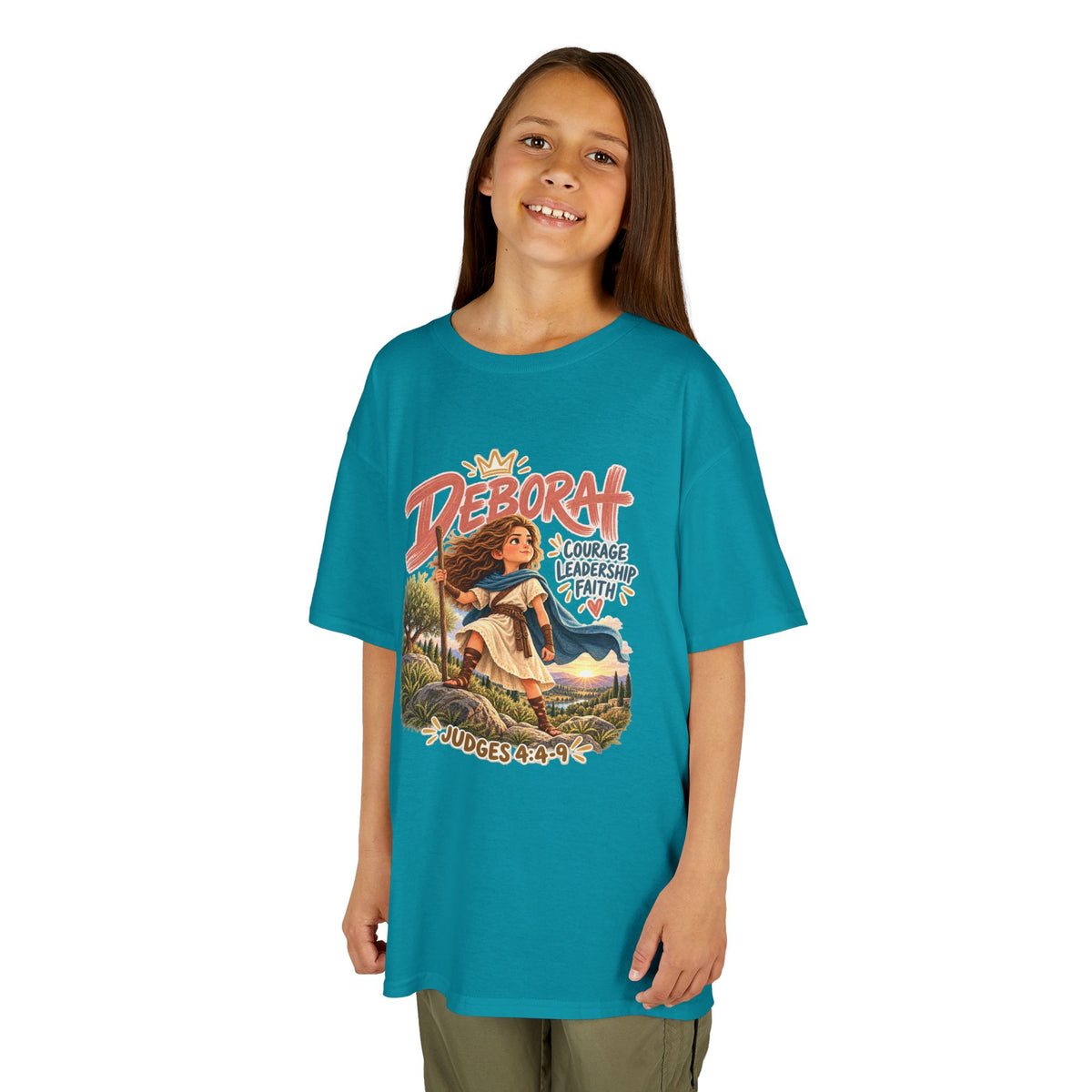 Kids Deborah Courage, Strength & Hope Christian Graphic T-Shirt
