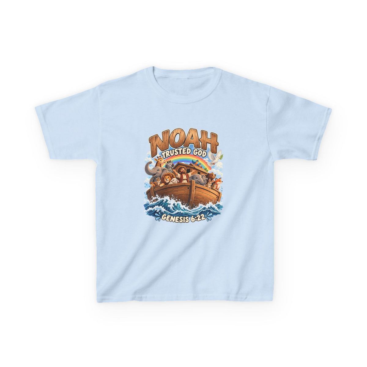 Noah Trusted God Kids Tee – Genesis 6:22 Bible Shirt