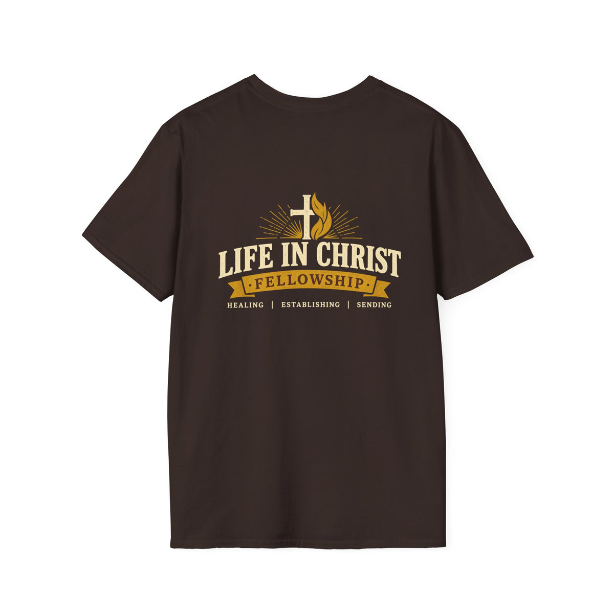 Christian T-Shirt — "Life in Christ Fellowship" Logo Tee