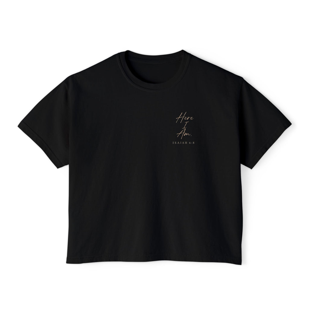 Here I am Isaiah 6:8- Women's Boxy Tee — Faith Renewal Graphic Tee