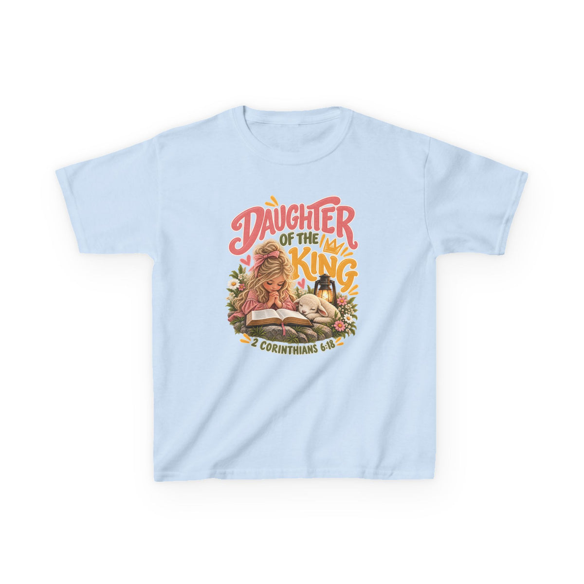 Daughter of the King Kids T-Shirt Blonde – Christian 2 Corinthians 6:18 Design