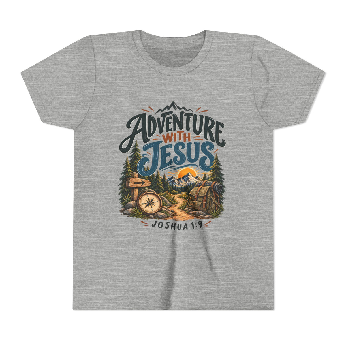 Adventure with Jesus Youth/ Kids T-Shirt – Joshua 19:2 Christian Outdoor Tee