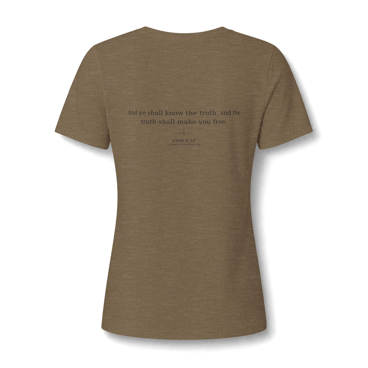 UNBOUND Women’s V-Neck T-Shirt – Minimal Christian Faith Tee