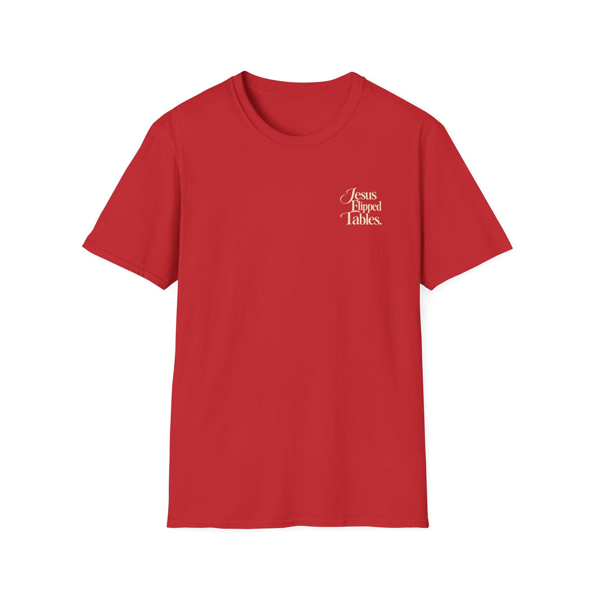 Jesus Flipped Tables T-Shirt — Rustic Cross & Bread Christian Tee