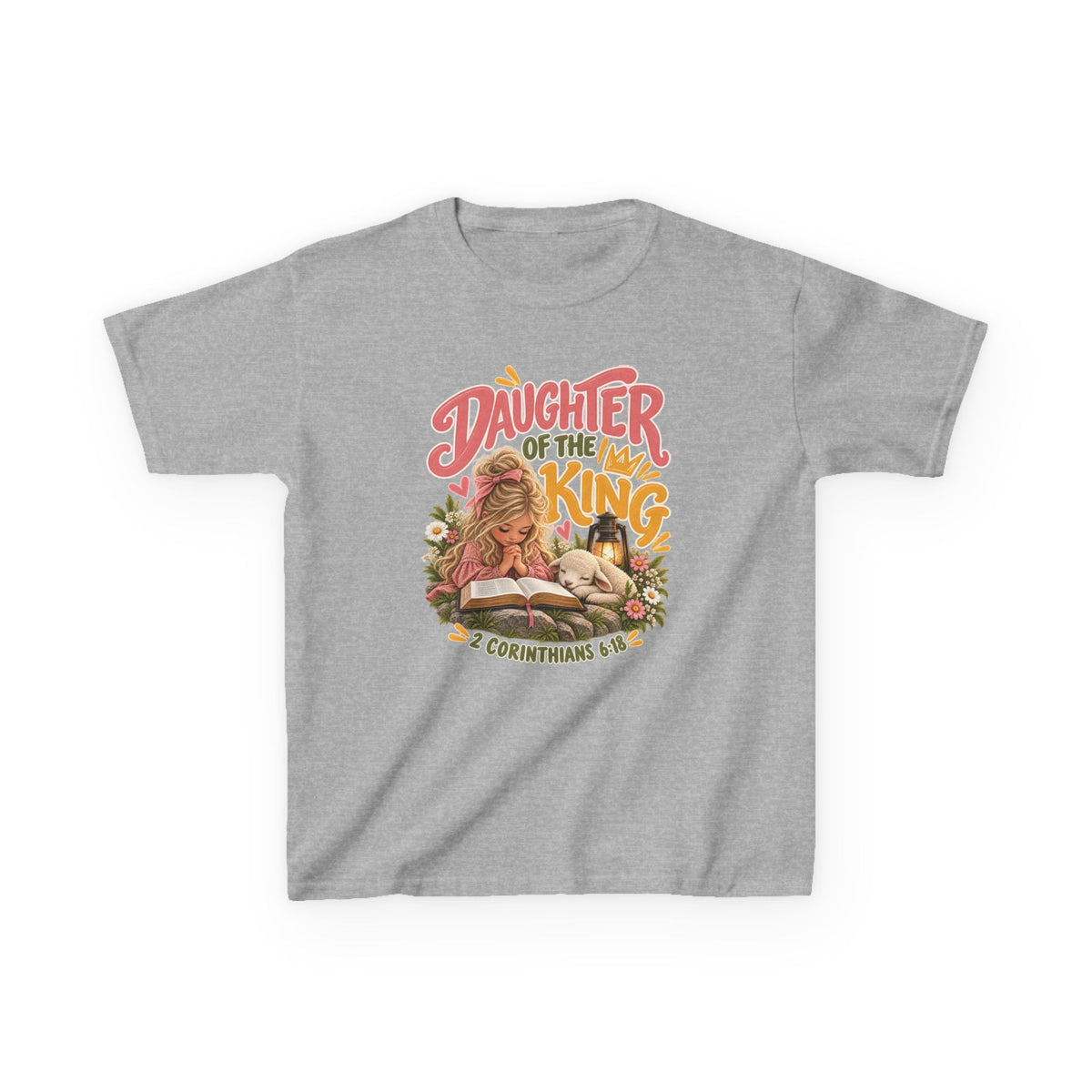 Daughter of the King Kids T-Shirt Blonde – Christian 2 Corinthians 6:18 Design