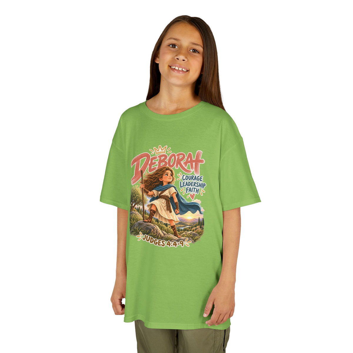 Kids Deborah Courage, Strength & Hope Christian Graphic T-Shirt