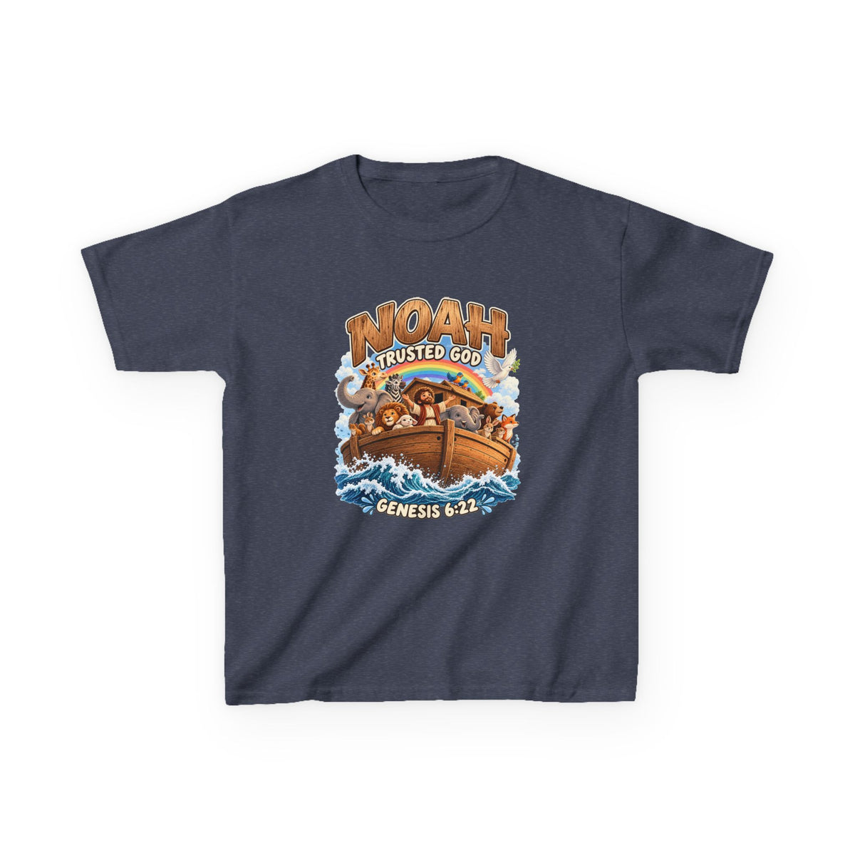 Noah Trusted God Kids Tee – Genesis 6:22 Bible Shirt