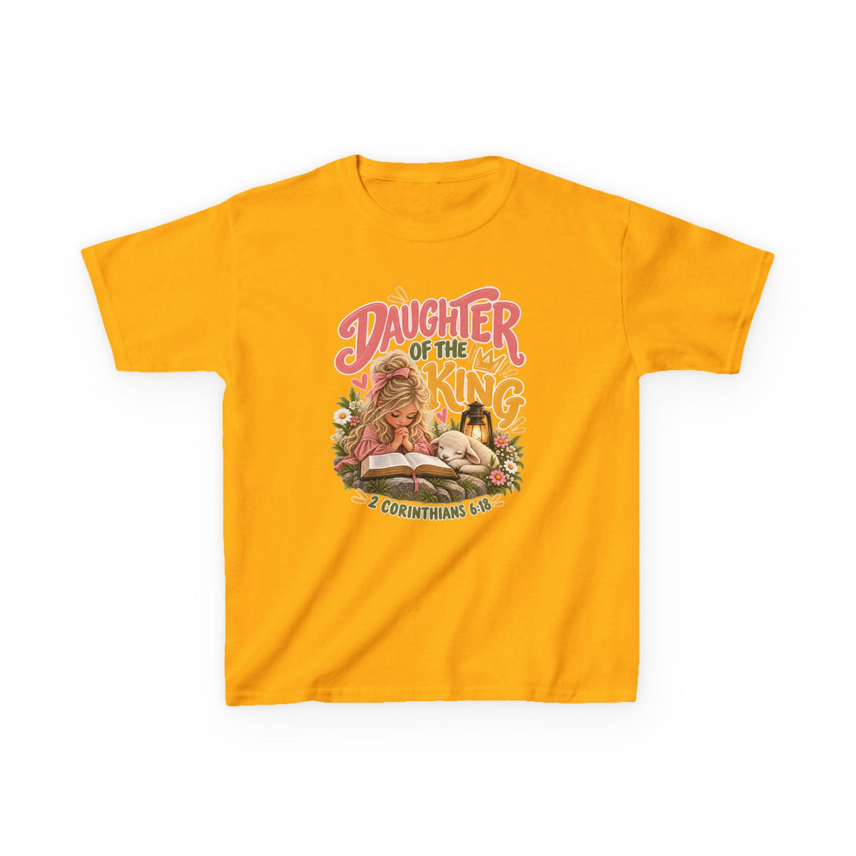 Daughter of the King Kids T-Shirt Blonde – Christian 2 Corinthians 6:18 Design