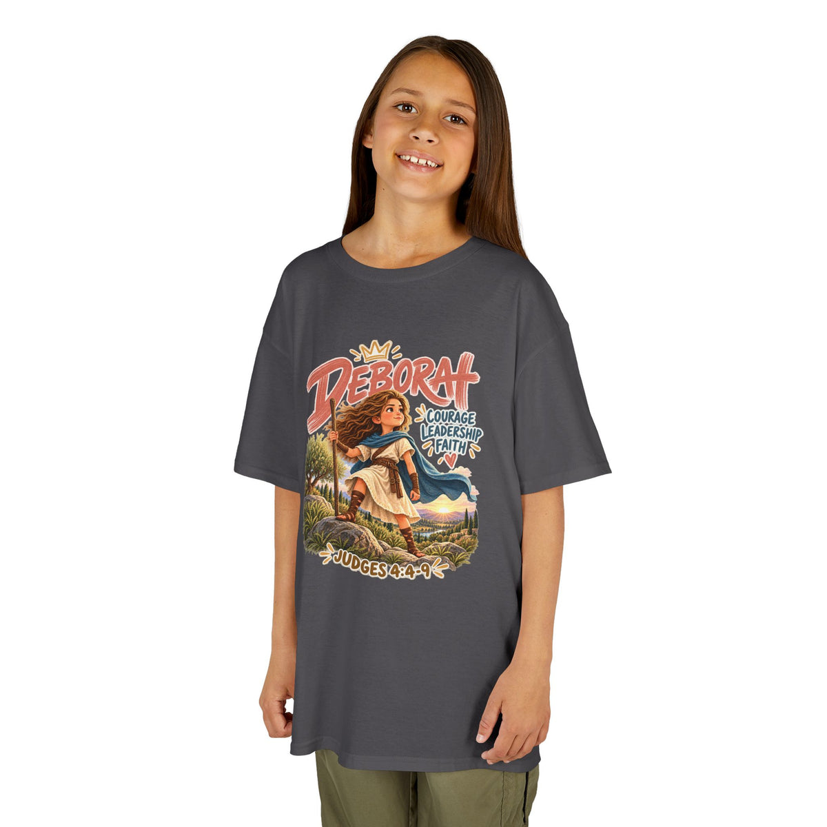Kids Deborah Courage, Strength & Hope Christian Graphic T-Shirt