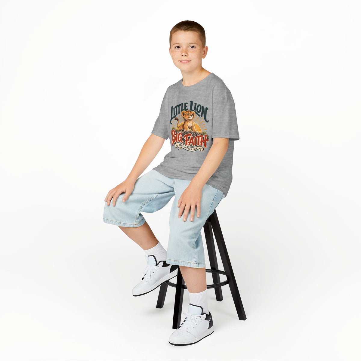 Little Lion Big Faith Kids Tee