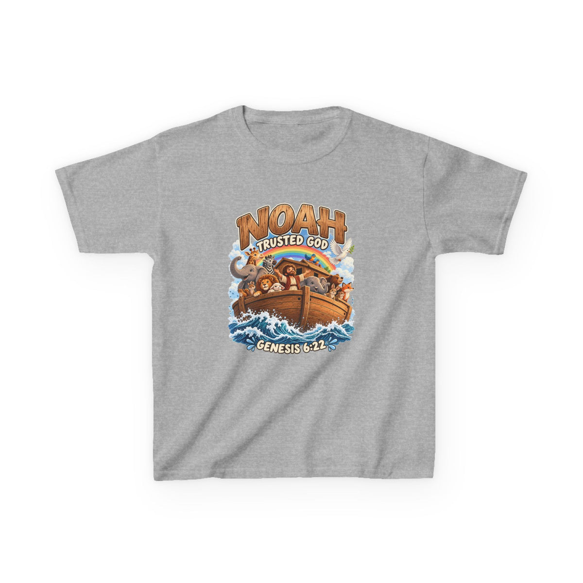Noah Trusted God Kids Tee – Genesis 6:22 Bible Shirt