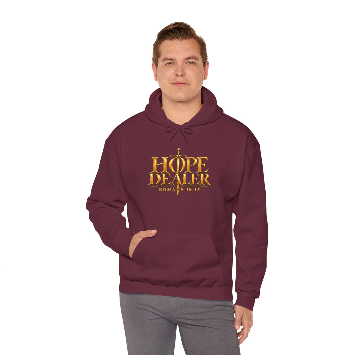 "Hope Dealer" Christian Hoodie – Romans 10:15 Gospel & Faith Sweatshirt