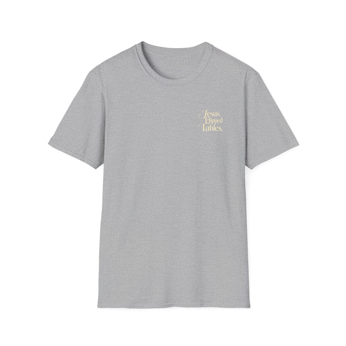 Jesus Flipped Tables T-Shirt — Rustic Cross & Bread Christian Tee