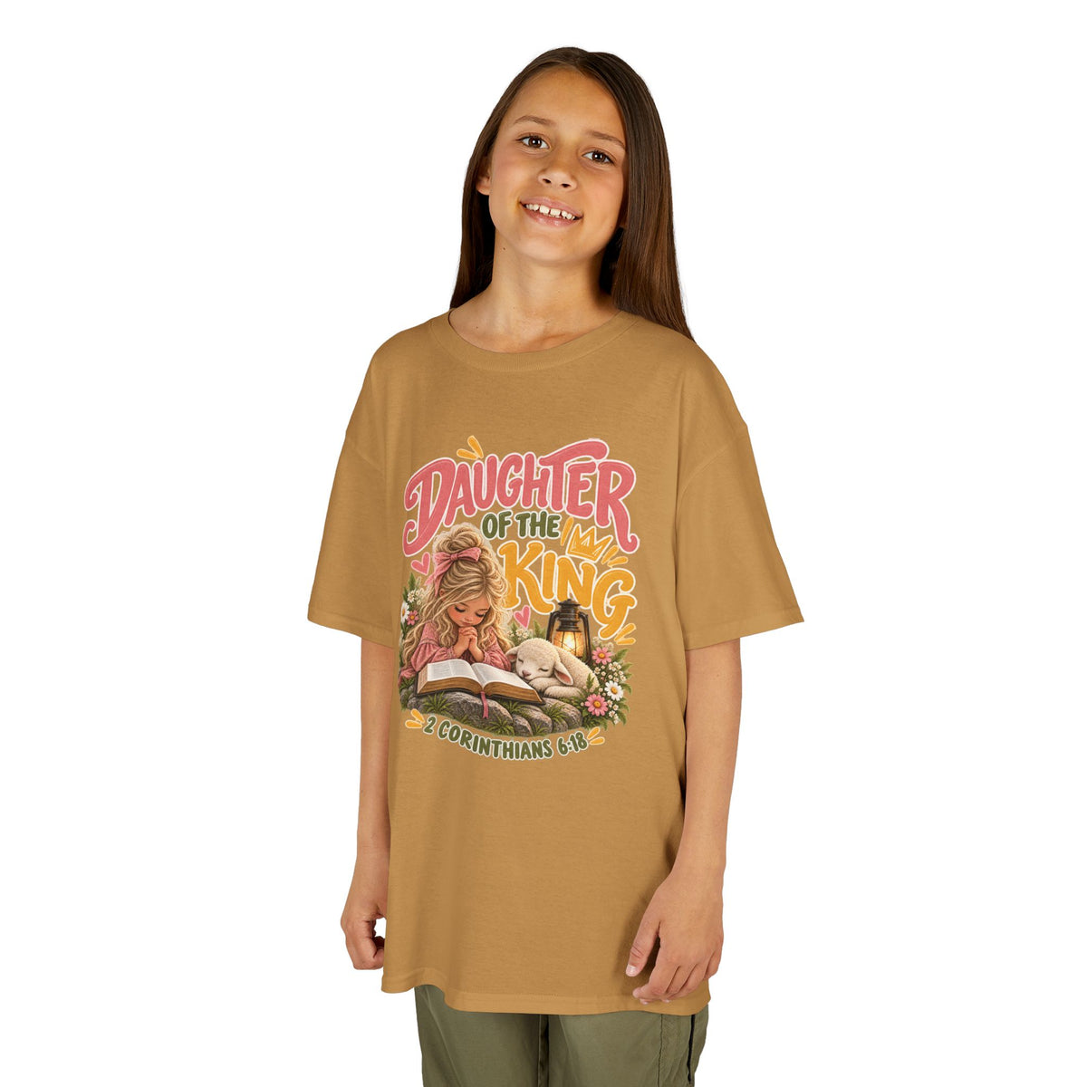Daughter of the King Kids T-Shirt Blonde – Christian 2 Corinthians 6:18 Design