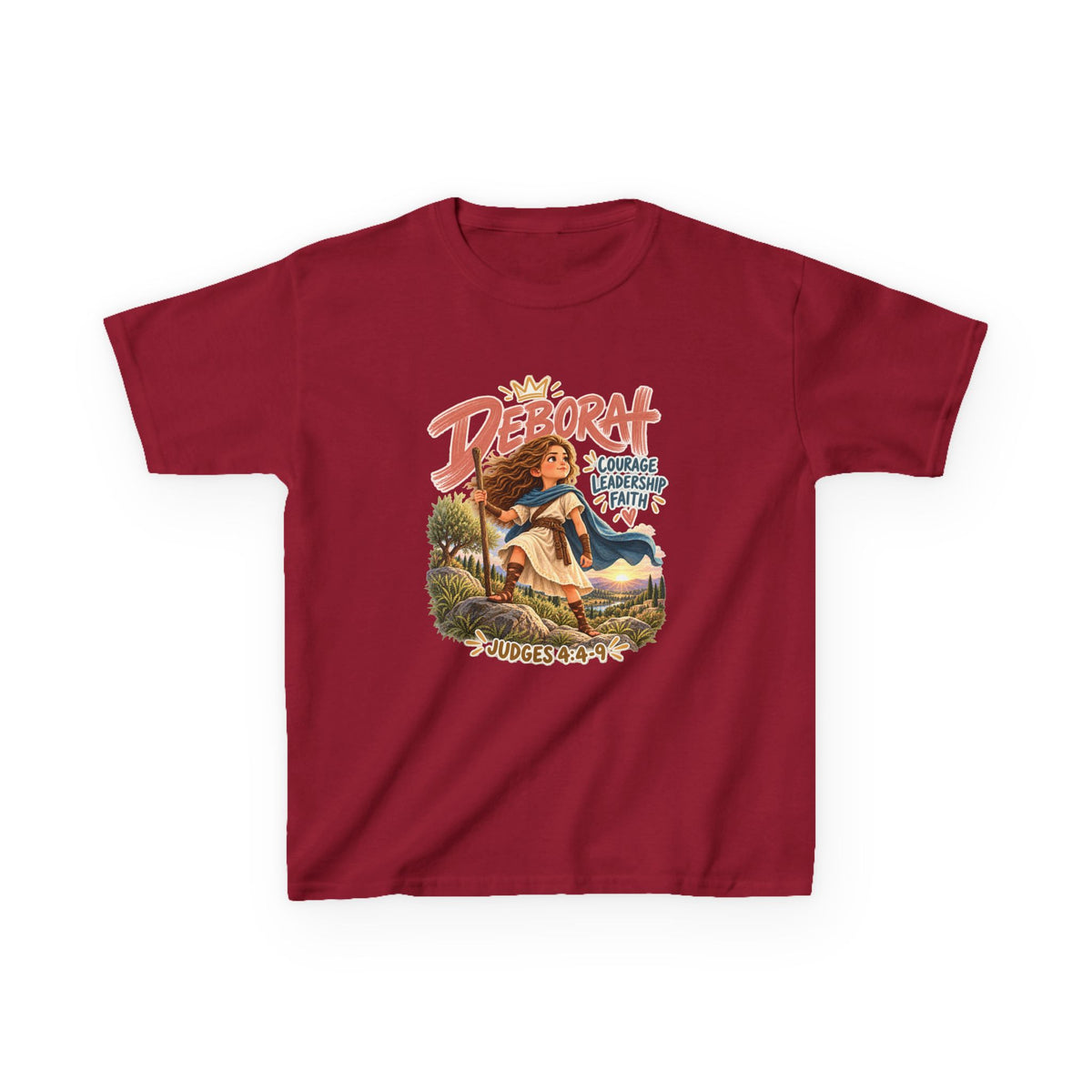 Kids Deborah Courage, Strength & Hope Christian Graphic T-Shirt