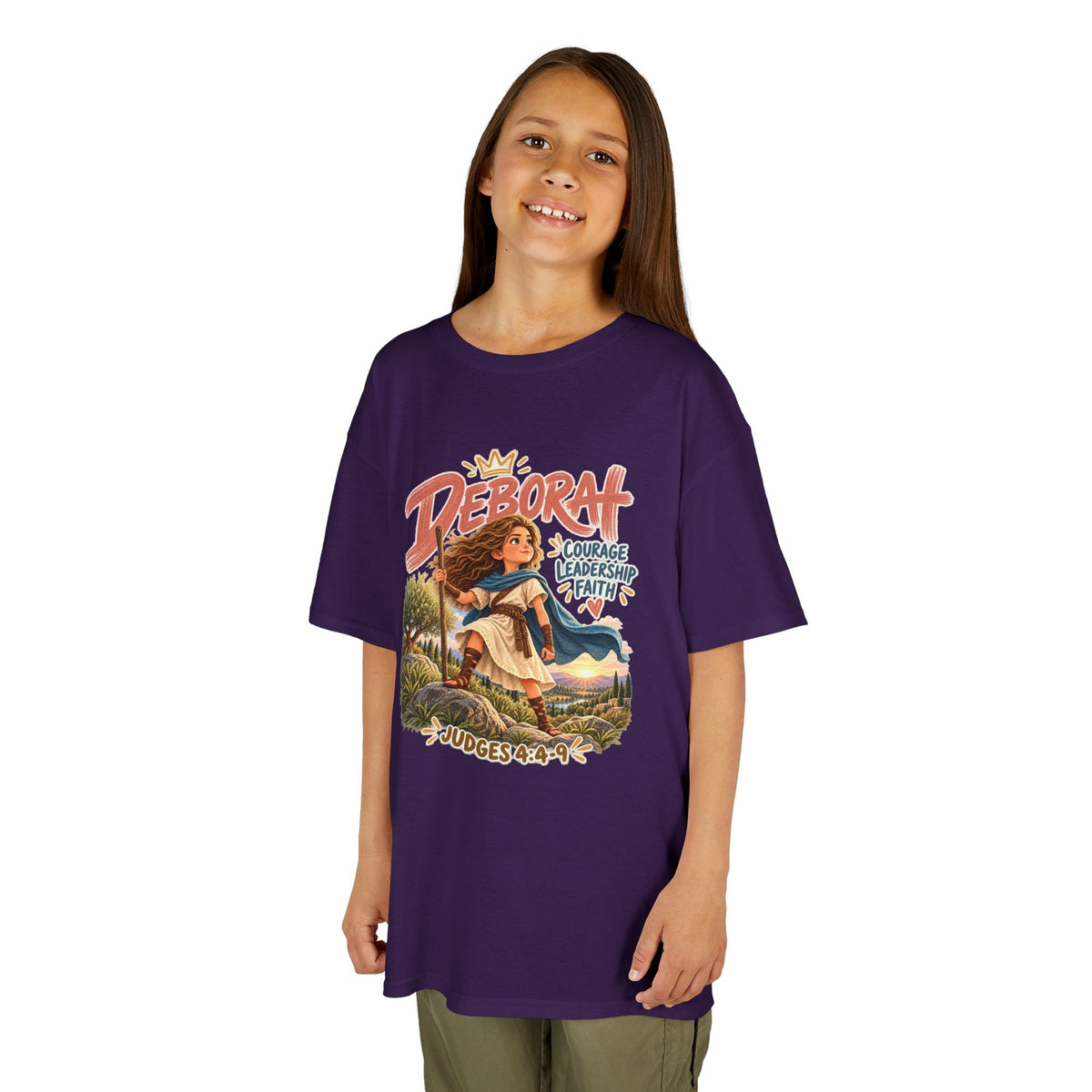 Kids Deborah Courage, Strength & Hope Christian Graphic T-Shirt