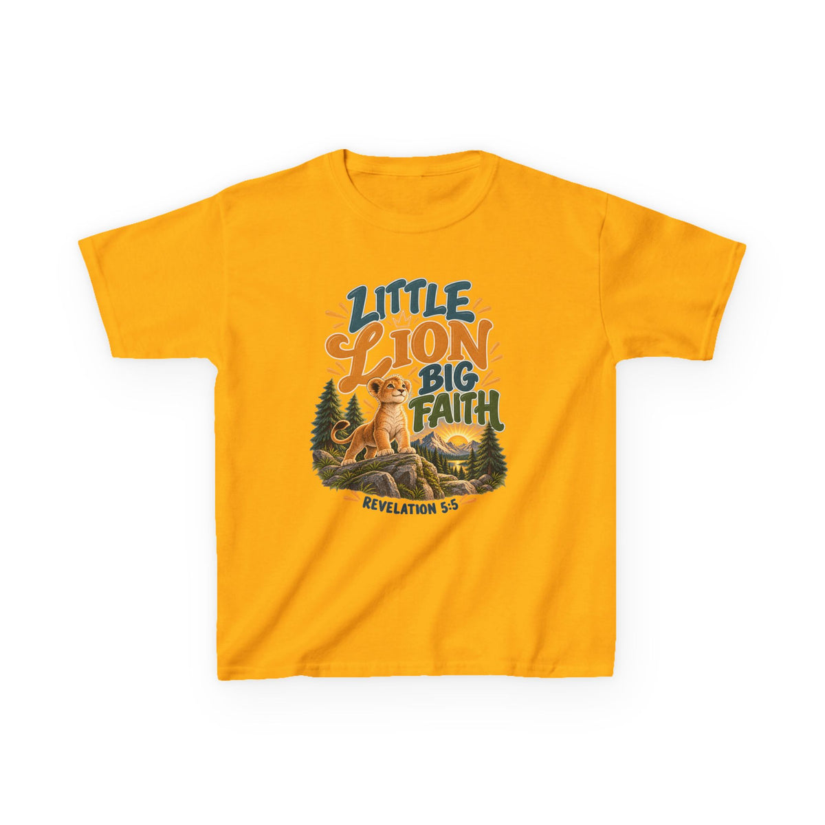 Little Lion Big Faith Kids Christian T-Shirt