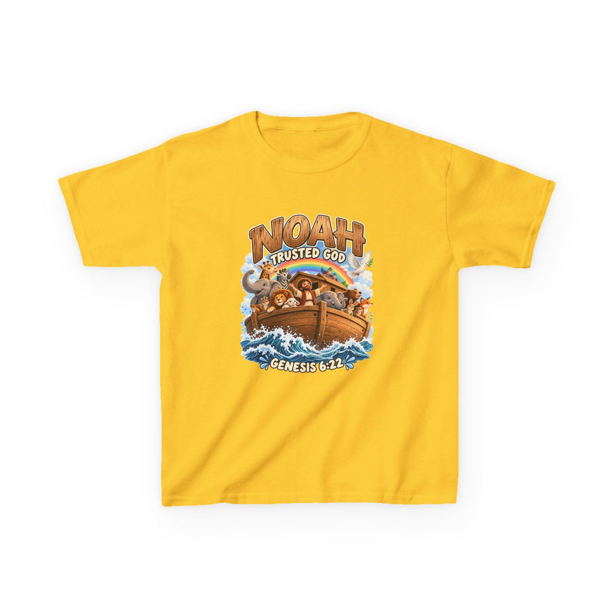 Noah Trusted God Kids Tee – Genesis 6:22 Bible Shirt