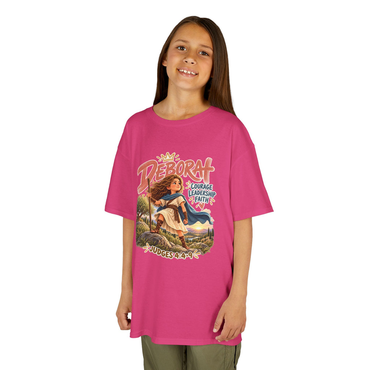 Kids Deborah Courage, Strength & Hope Christian Graphic T-Shirt