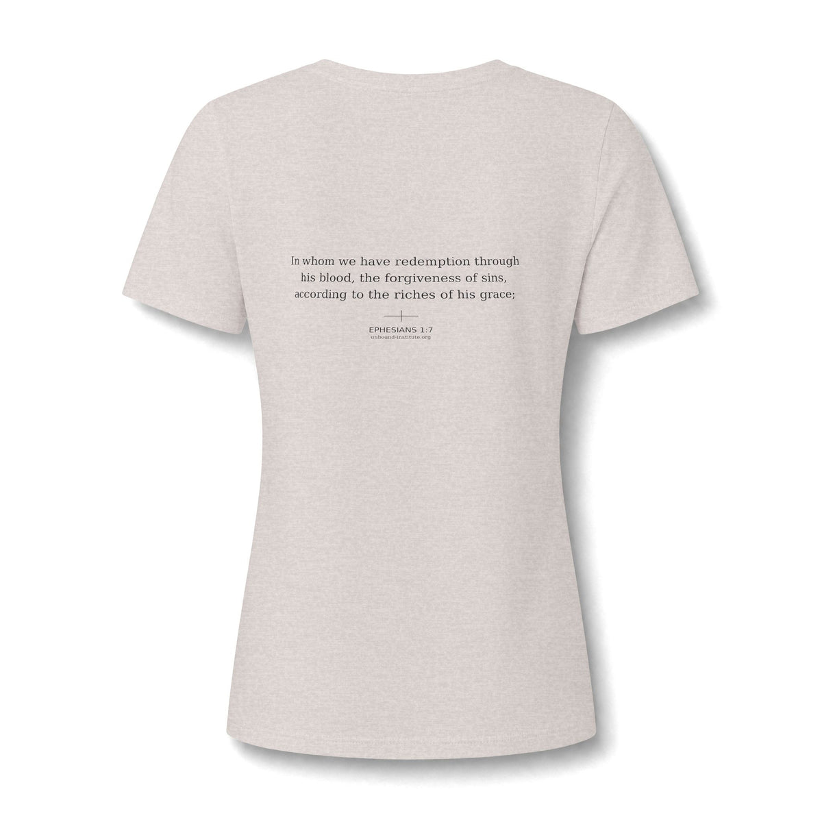 Redeemed V-Neck Tee — Women's Christian Faith T-Shirt