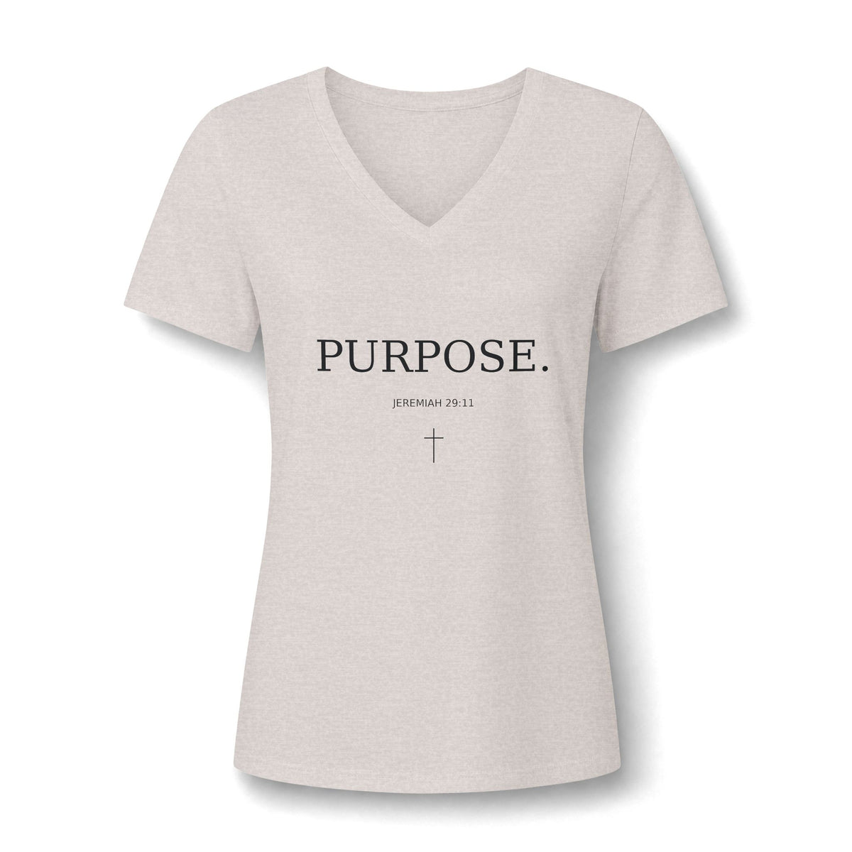 Women's V-Neck Tee — "Purpose" Inspirational Christian Shirt
