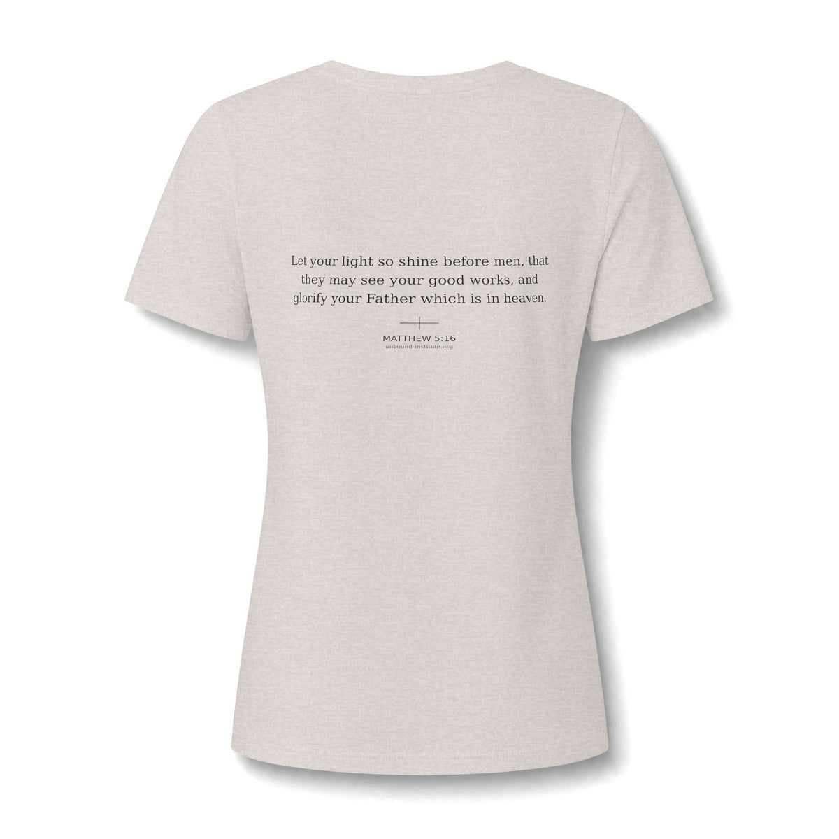 Women's V-Neck Tee — "LIGHT." Inspirational Christian Graphic Shirt