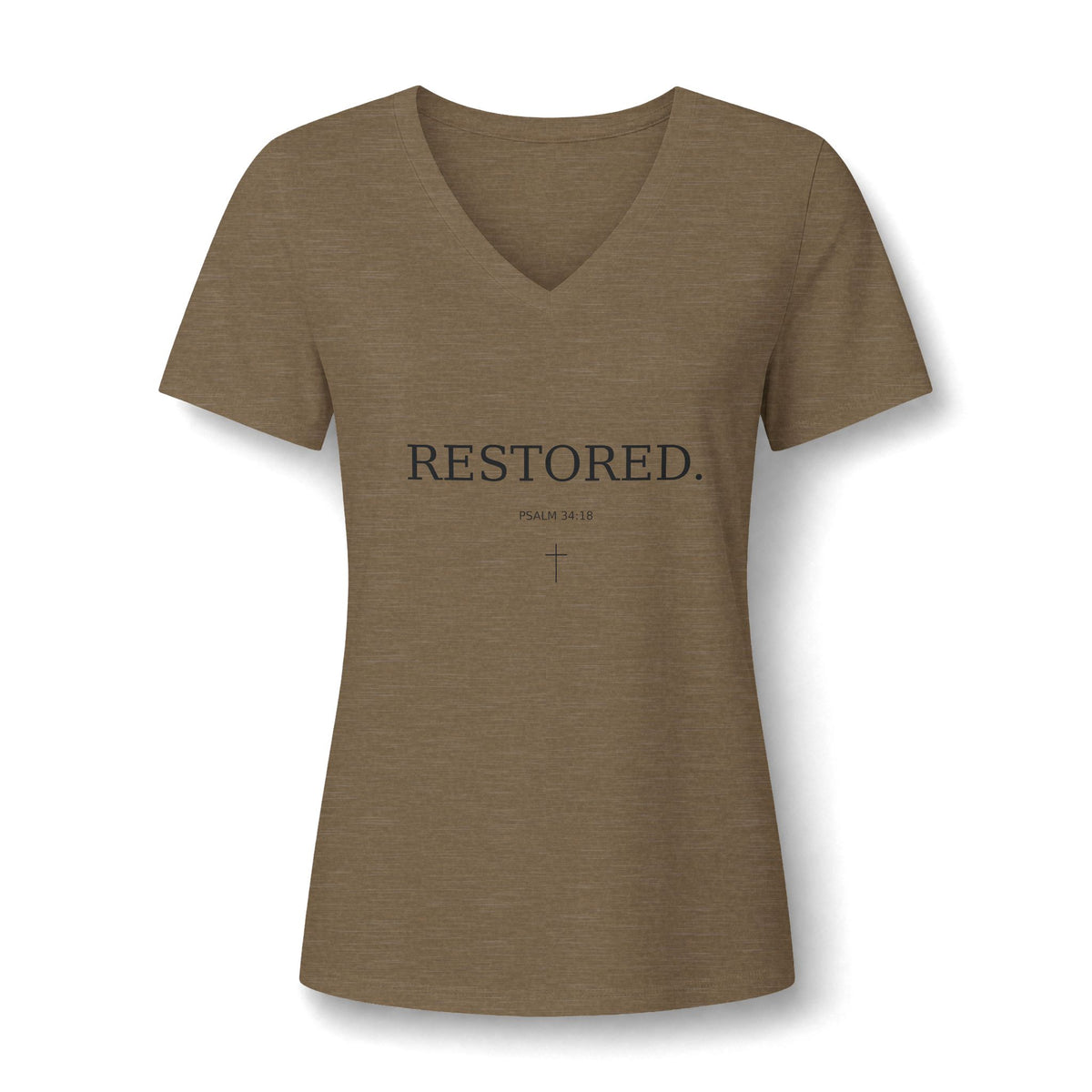 RESTORED. Inspirational Women's V-Neck Tee
