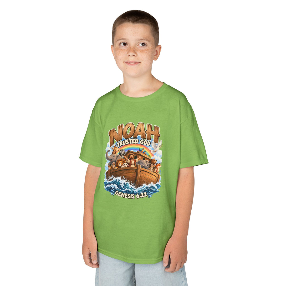 Noah Trusted God Kids Tee – Genesis 6:22 Bible Shirt