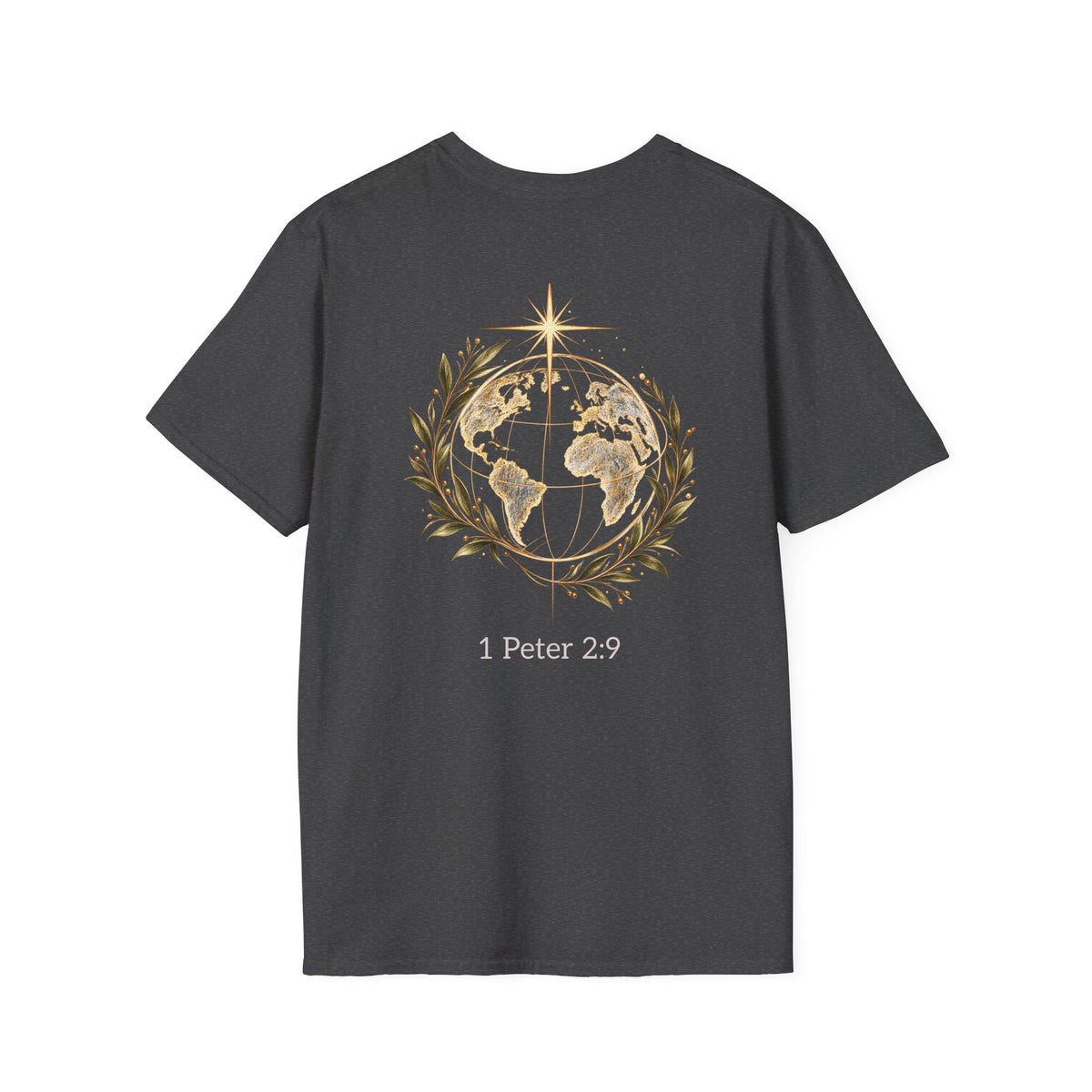 1 Peter 2:9 Christian T-Shirt — World Outline Faith Tee