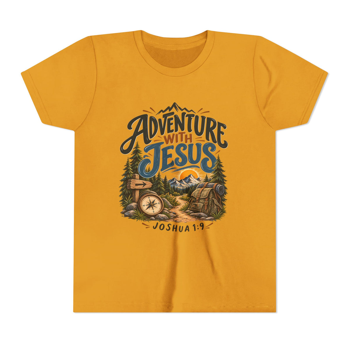Adventure with Jesus Youth/ Kids T-Shirt – Joshua 19:2 Christian Outdoor Tee