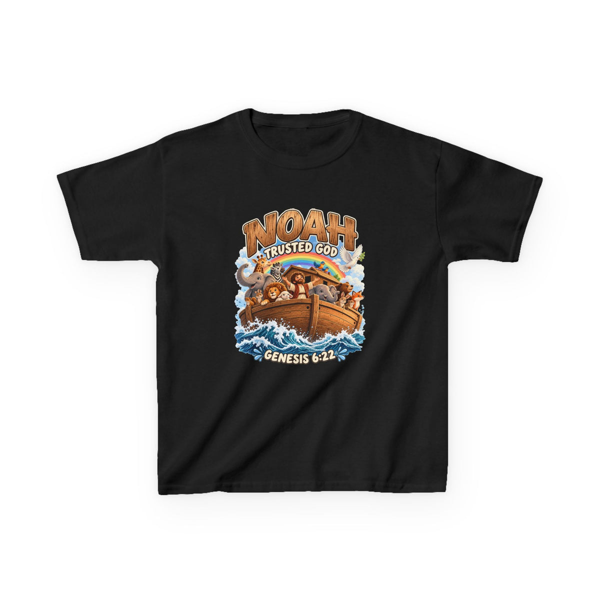 Noah Trusted God Kids Tee – Genesis 6:22 Bible Shirt
