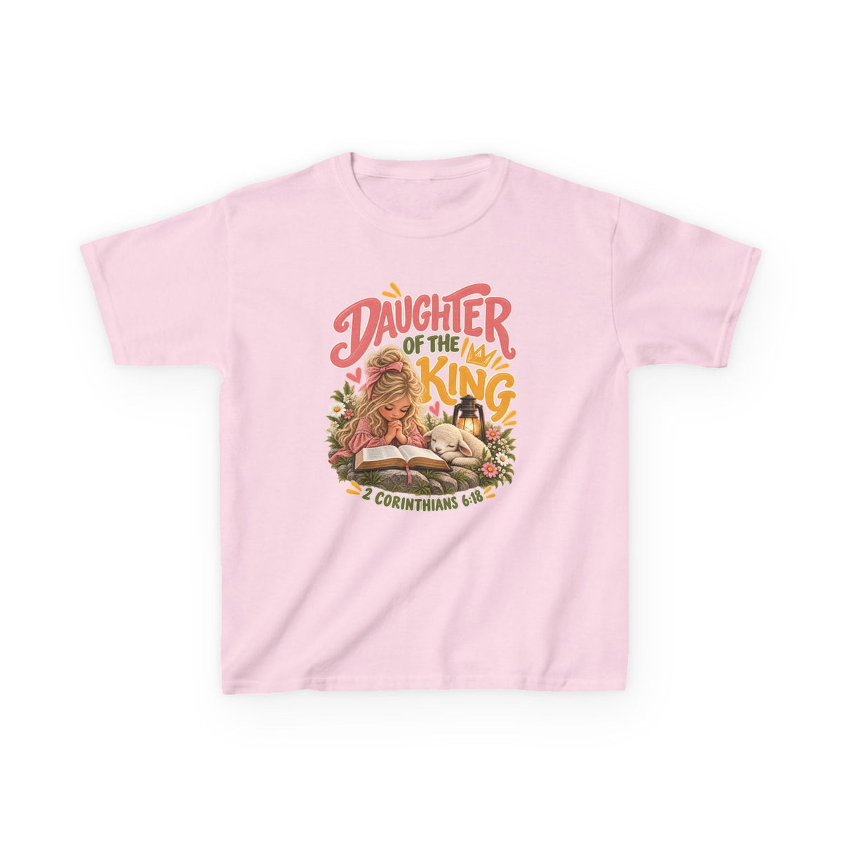 Daughter of the King Kids T-Shirt Blonde – Christian 2 Corinthians 6:18 Design