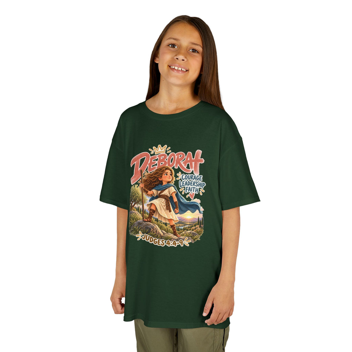 Kids Deborah Courage, Strength & Hope Christian Graphic T-Shirt