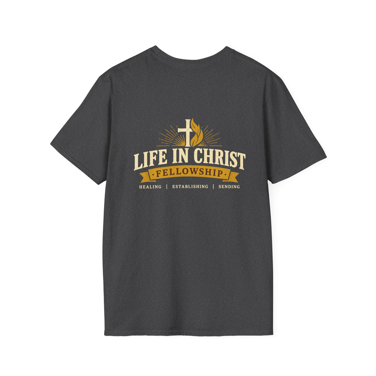Christian T-Shirt — "Life in Christ Fellowship" Logo Tee