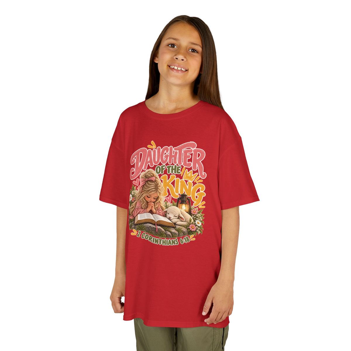 Daughter of the King Kids T-Shirt Blonde – Christian 2 Corinthians 6:18 Design