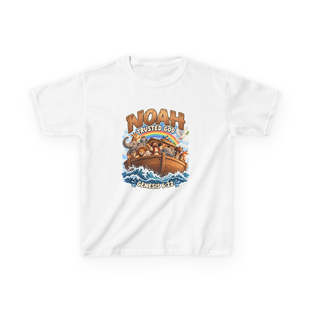 Noah Trusted God Kids Tee – Genesis 6:22 Bible Shirt